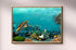 wood framed original painting great barrier reef turtle wall art print